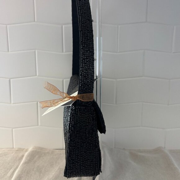 Made in India City Skyline Beaded Bundle - Shoulder Bag and Wristlet - Black - Picture 3 of 16